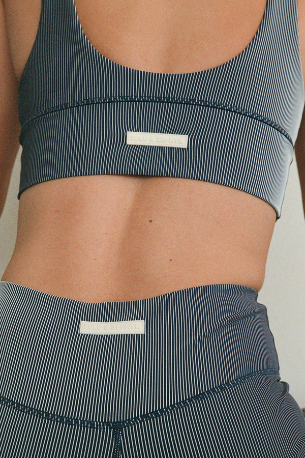 Stripe Rib 4 Inch Bike Short - Navy