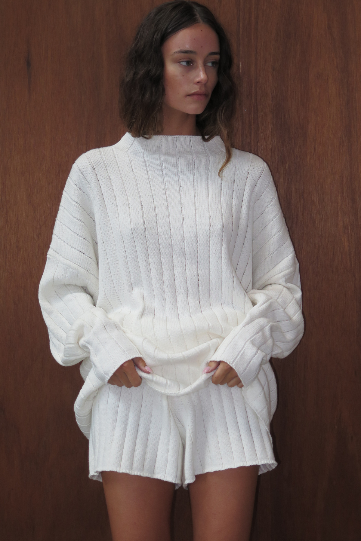 Rib Knit Short - Cream