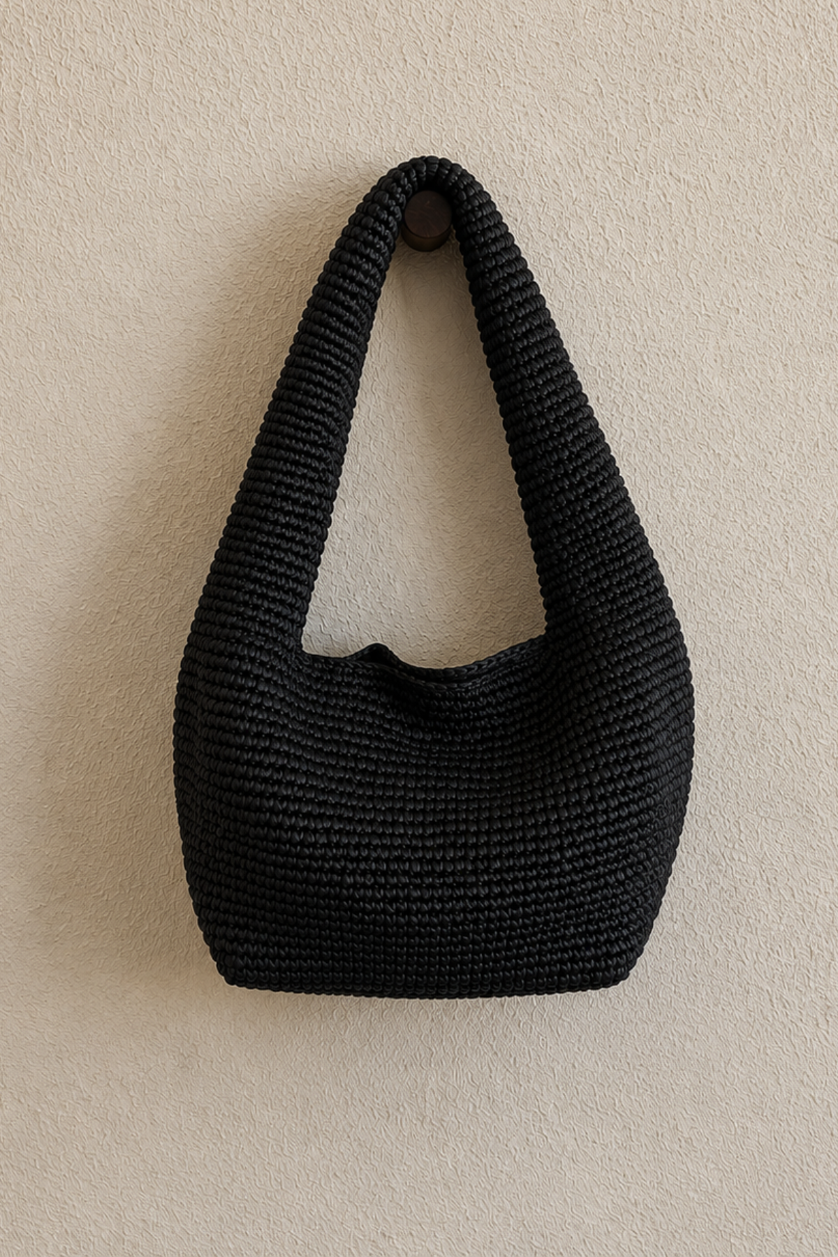 Woven Shoulder Bag - Black
