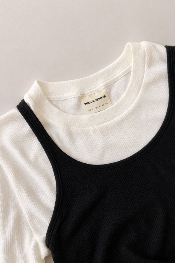 Rib Hemp Jersey Tank - Black
