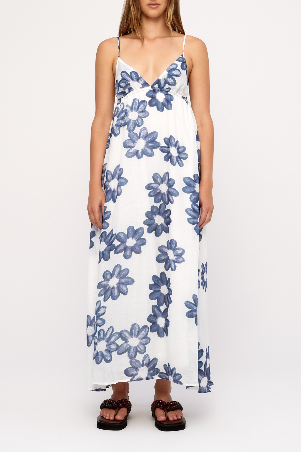 Ramie Dress - Blue Flower