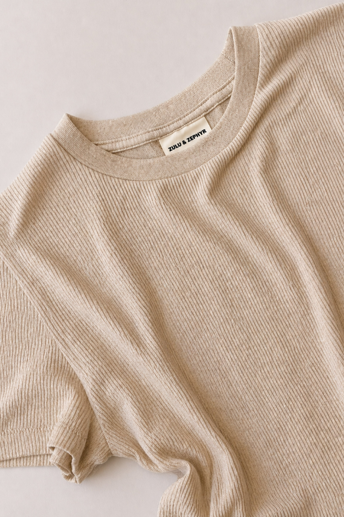 Rib Hemp Jersey T-Shirt - Husk