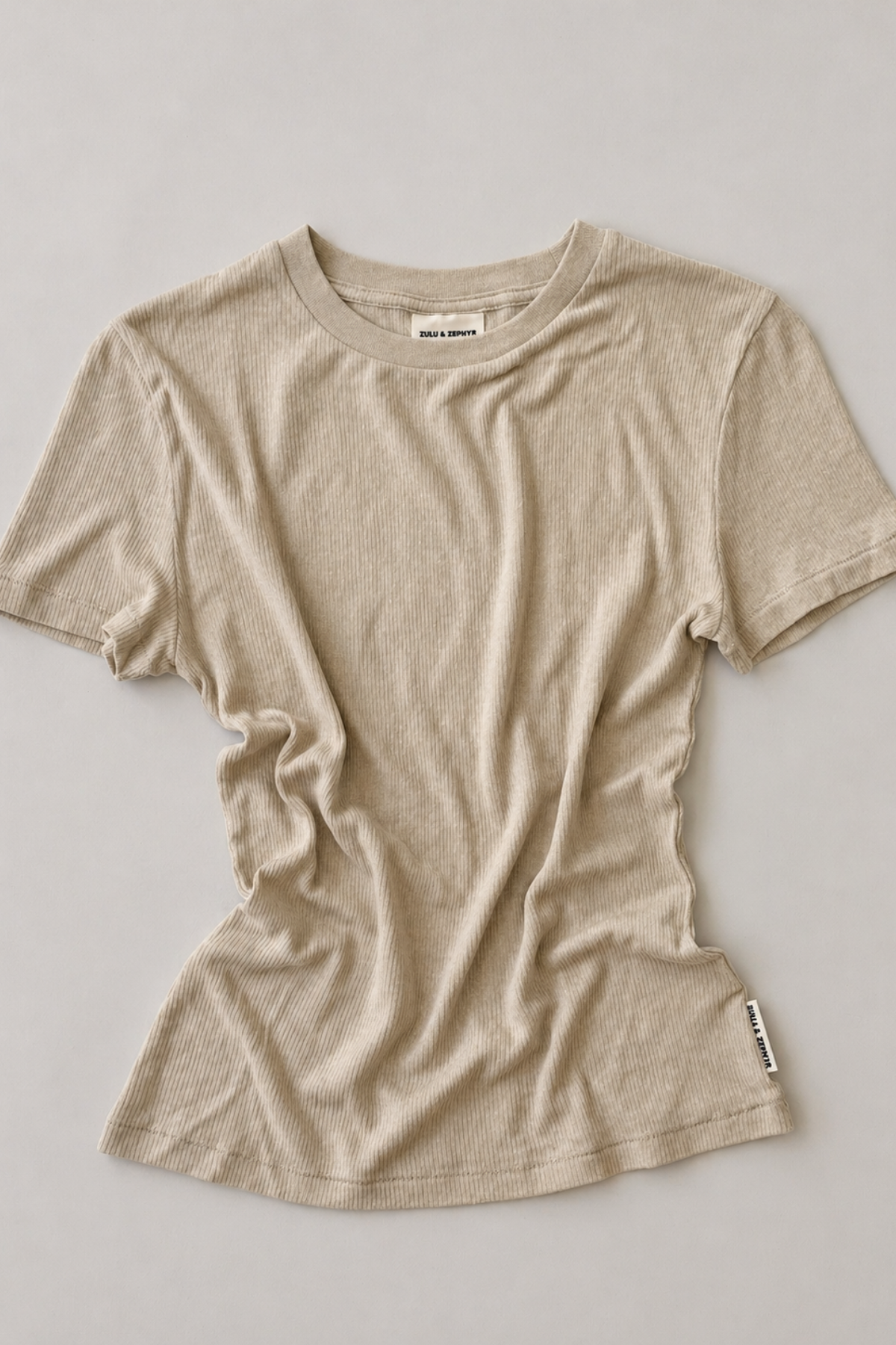 Rib Hemp Jersey T-Shirt - Husk