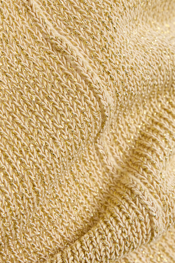 La Isla Lurex Knit Halter Top - Gold