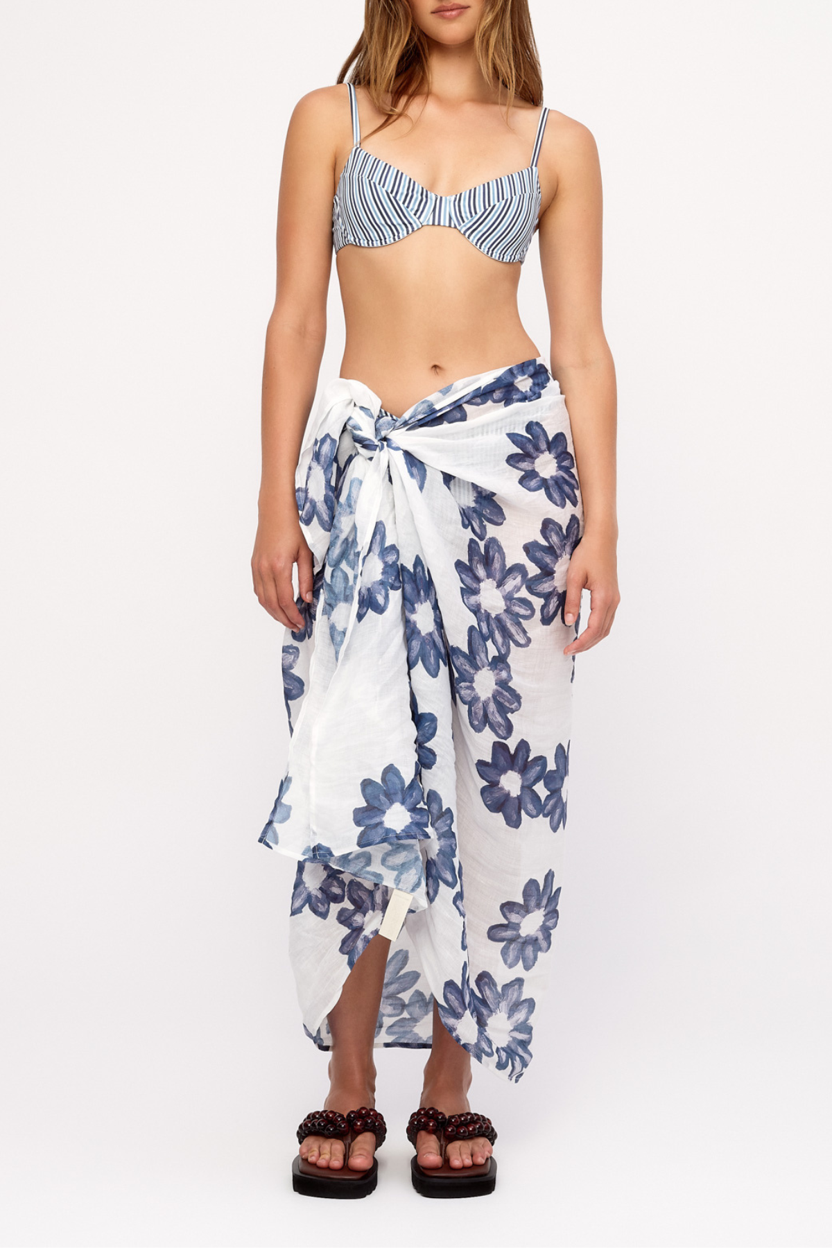 Ramie Sarong - Blue Flower