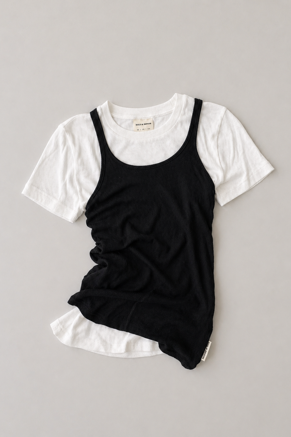 Rib Hemp Jersey Tank - Black