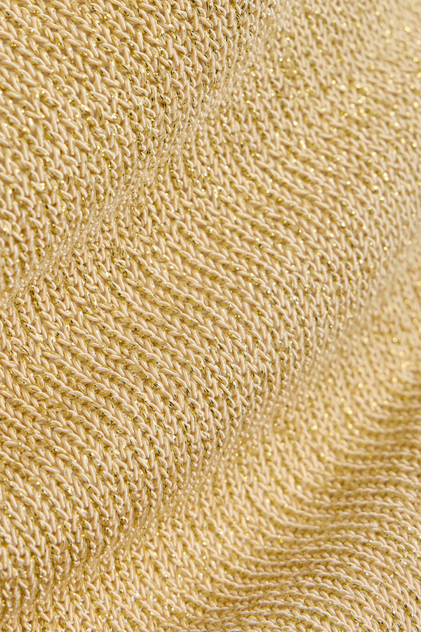 La Isla Lurex Knit Mini Dress - Gold