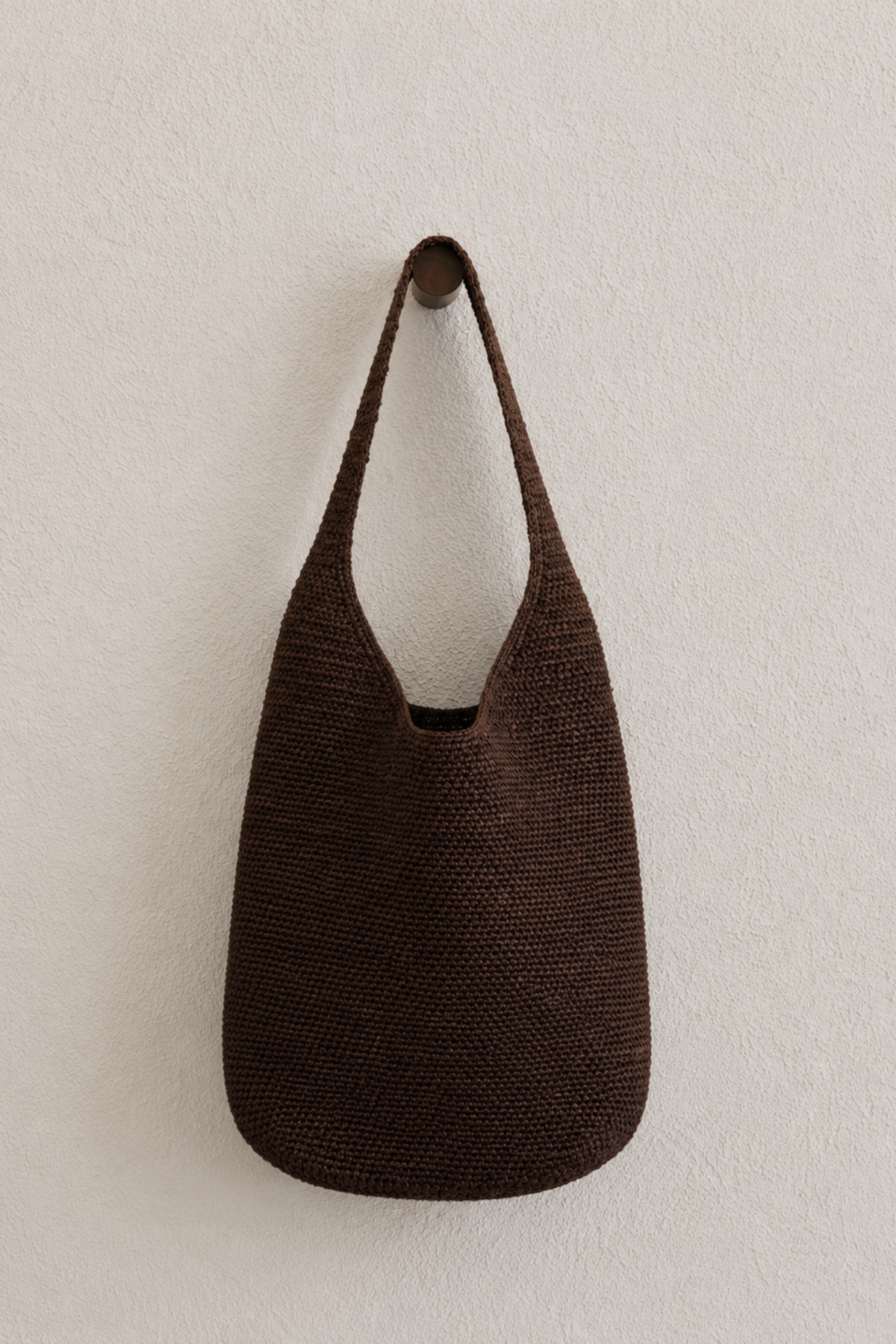 Raffia Bucket Bag - Walnut