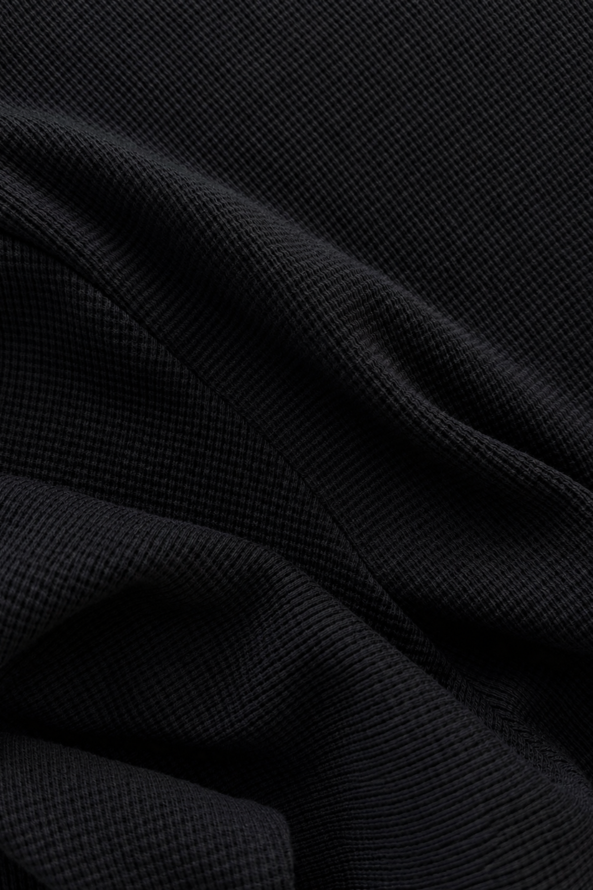 Waffle Textured Sport Sweat Shirt - Black