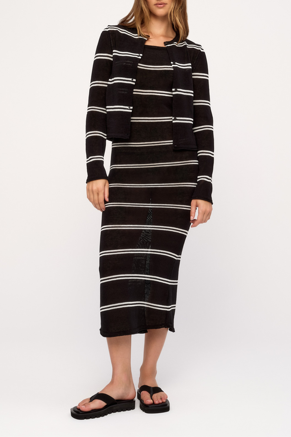 Textured Knit Tank - Black Stripe