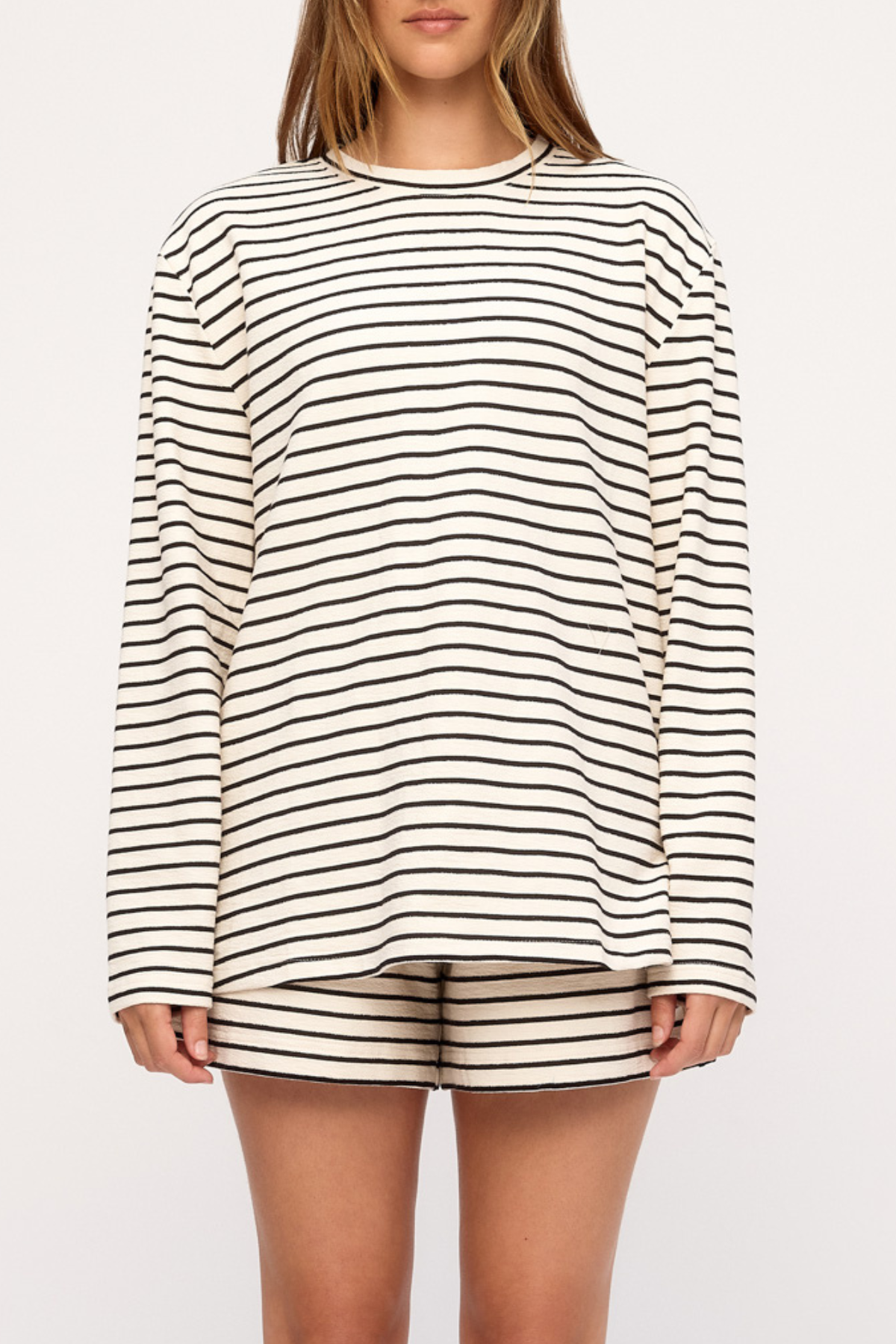 Jersey Long Sleeve Top - Black Stripe