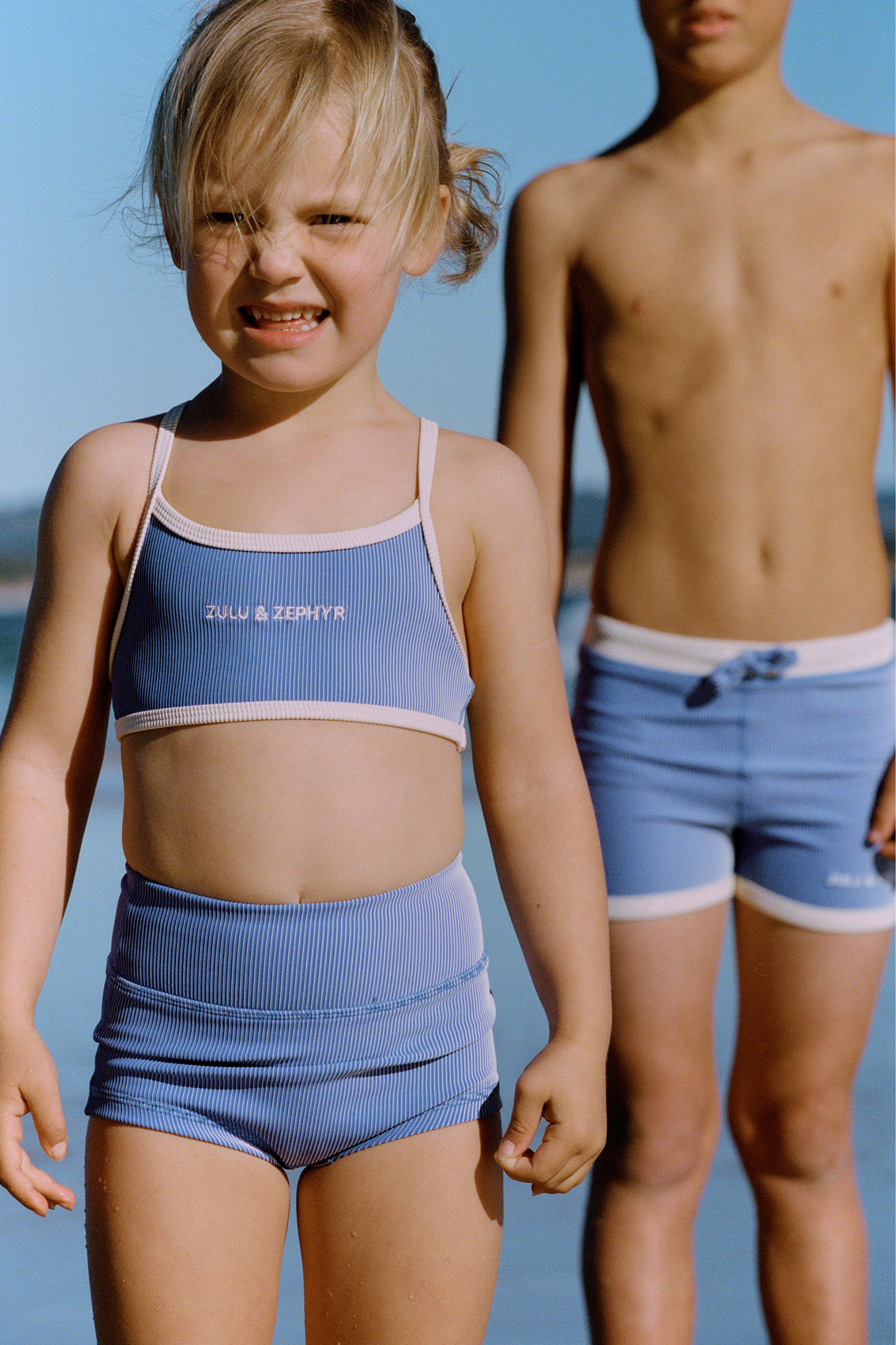 Mini Stripe Boy Short - Sea Blue