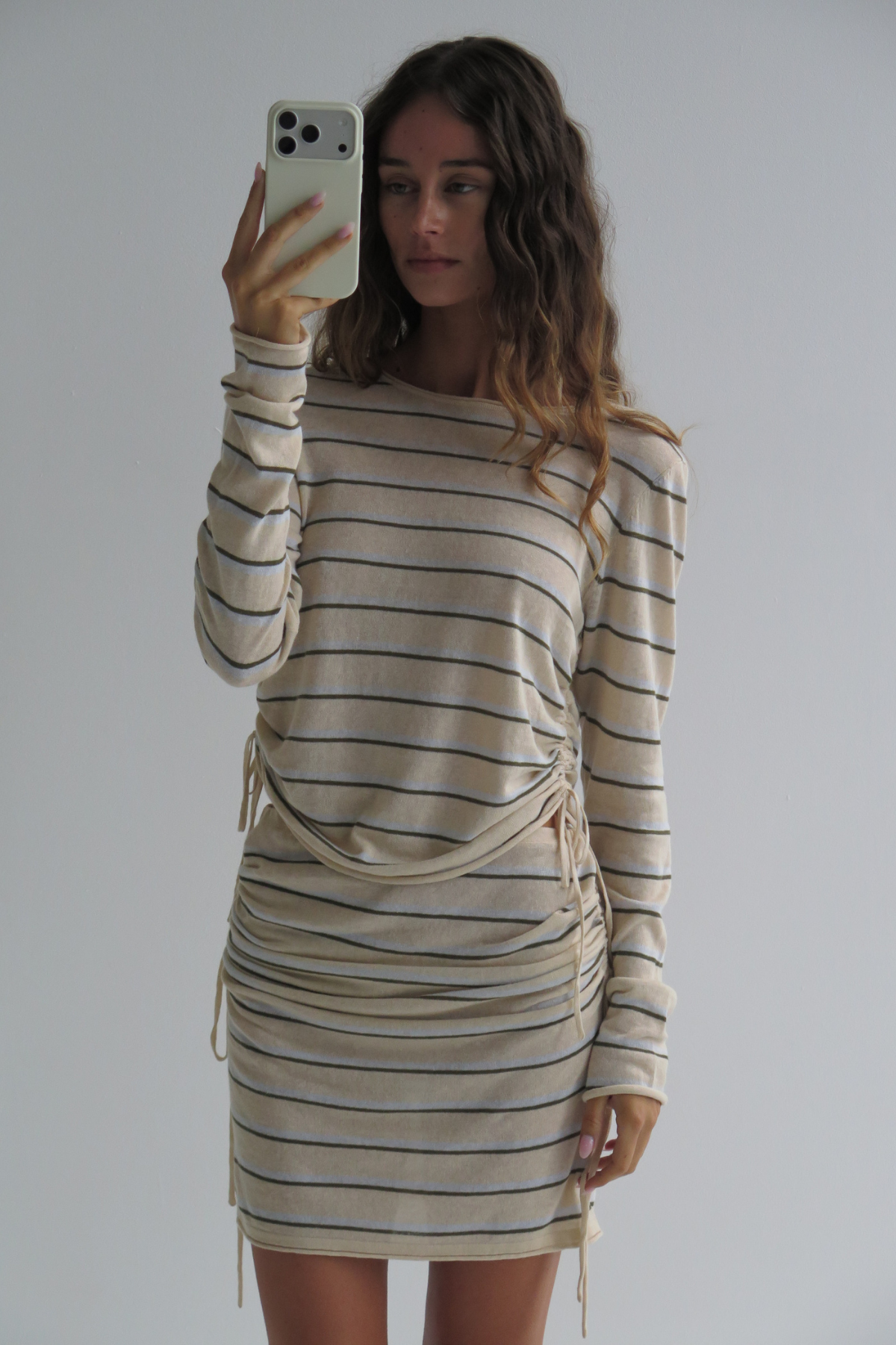 Linen Cotton Skirt/Tube Top - Husk Stripe