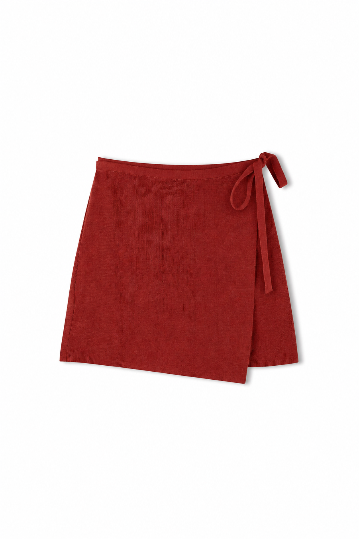 Knit Wrap Skirt - Red