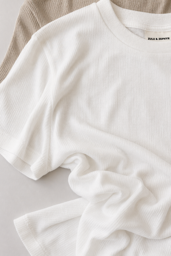 Rib Hemp Jersey T-Shirt - White