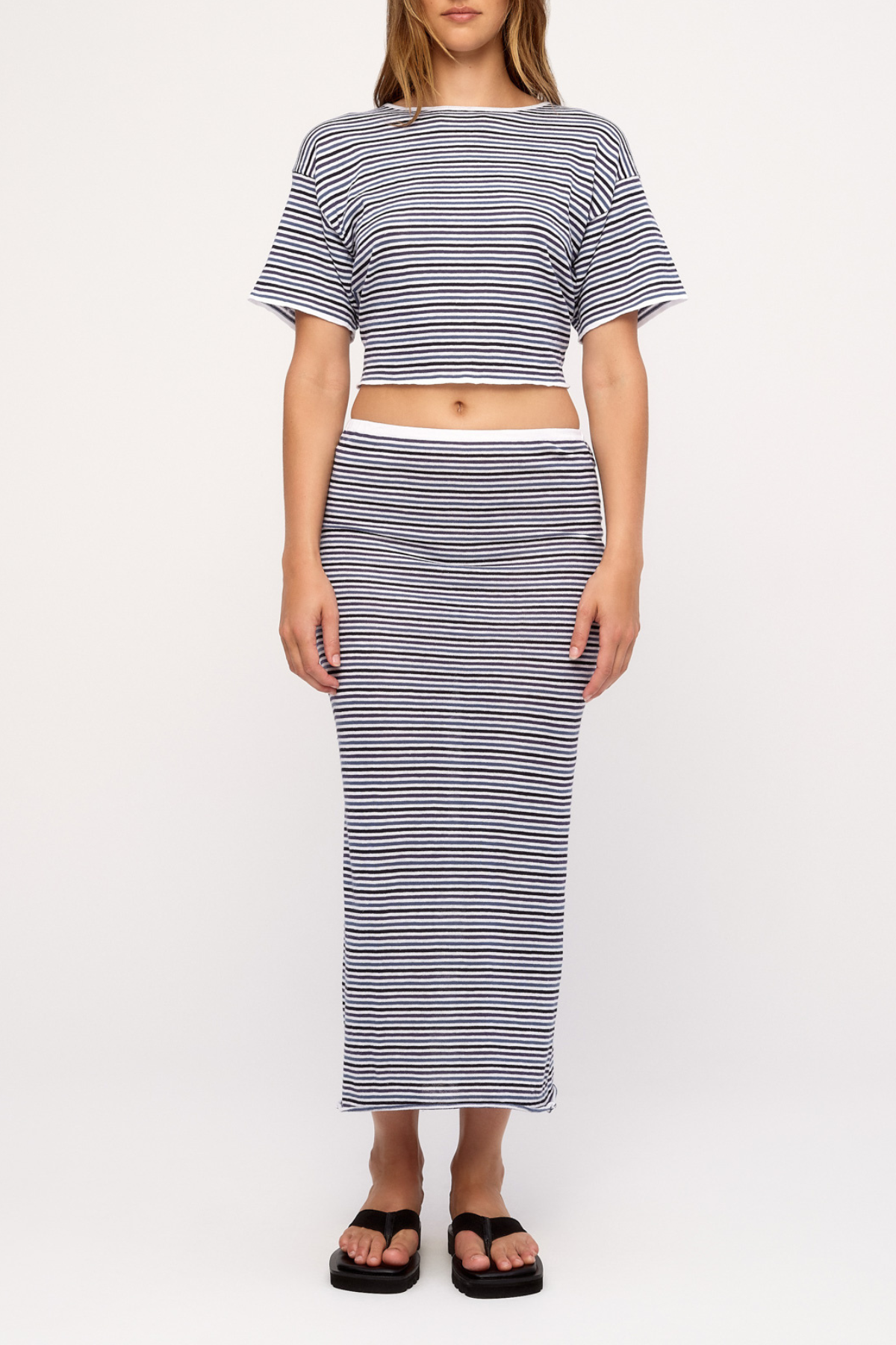 Knit Tie Tee - Blue Pin Stripe