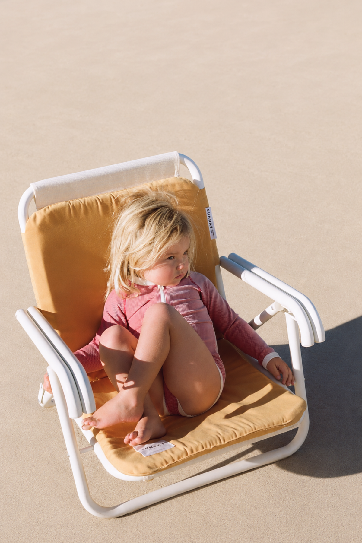 Mini Stripe Rashie Onesie - Clay Red