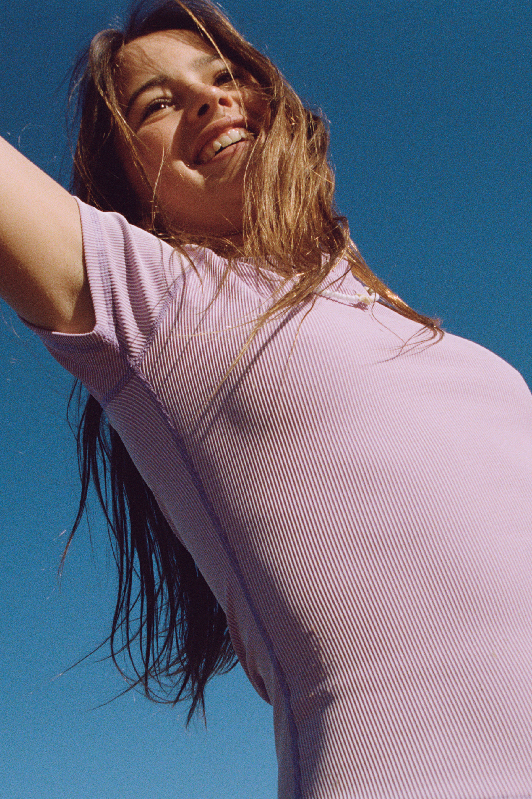 Mini Stripe Short Sleeve Rashie - Lilac