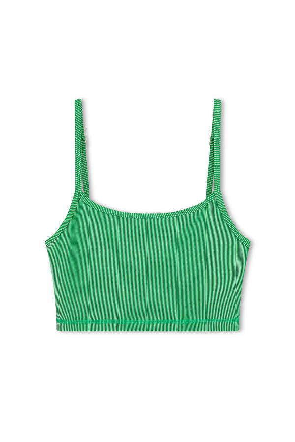 Stripe Rib Singlet - Parrot Green