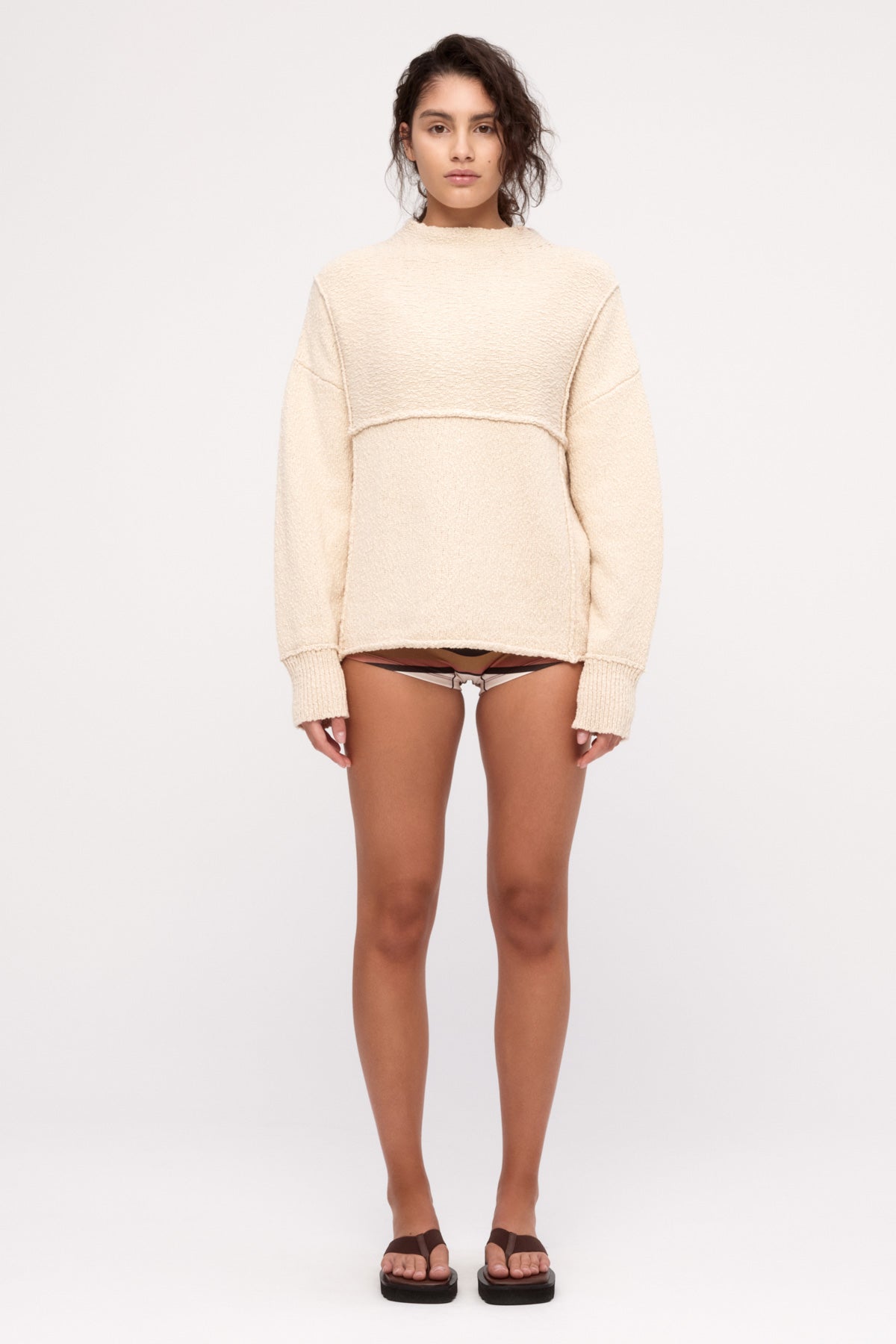 Boucle Knit Jumper - Coconut