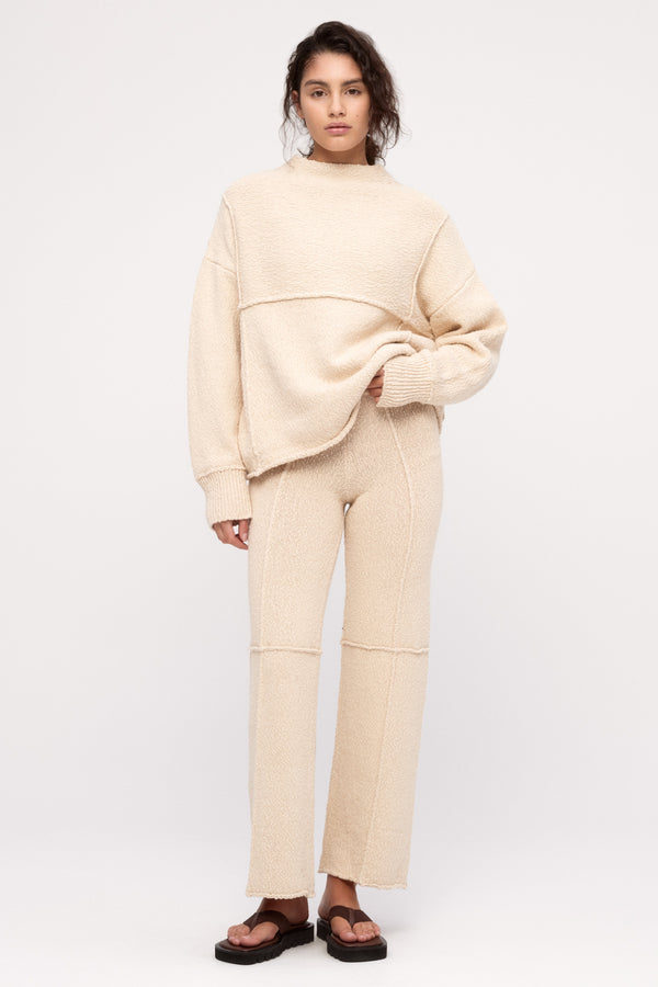 Boucle Knit Pant - Coconut