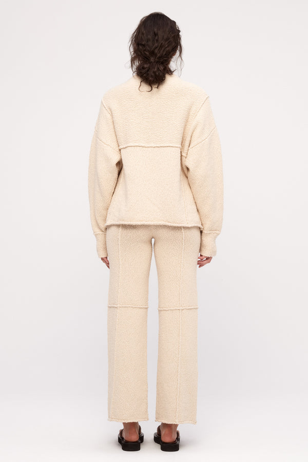 Boucle Knit Pant - Coconut