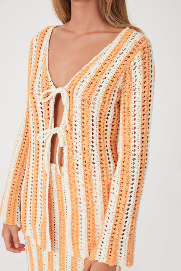 Golden Stripe Cotton Knit Top