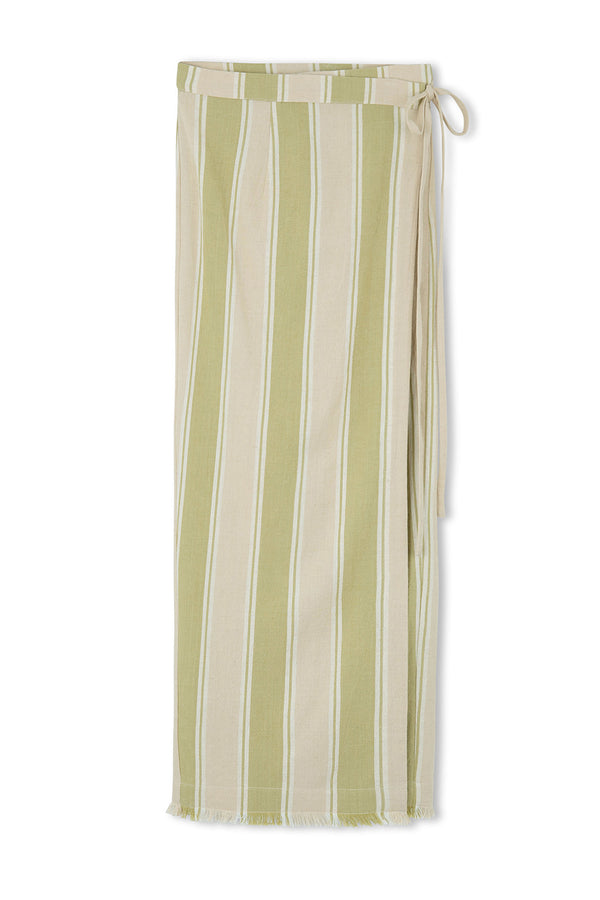 Olive Stripe Organic Cotton Wrap Skirt
