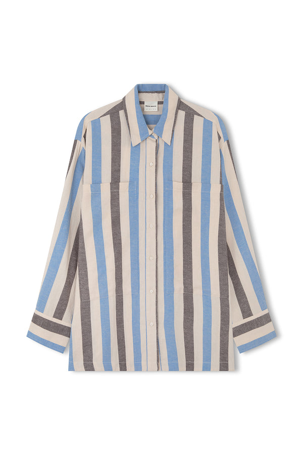 Sky Stripe Organic Cotton Blend Shirt