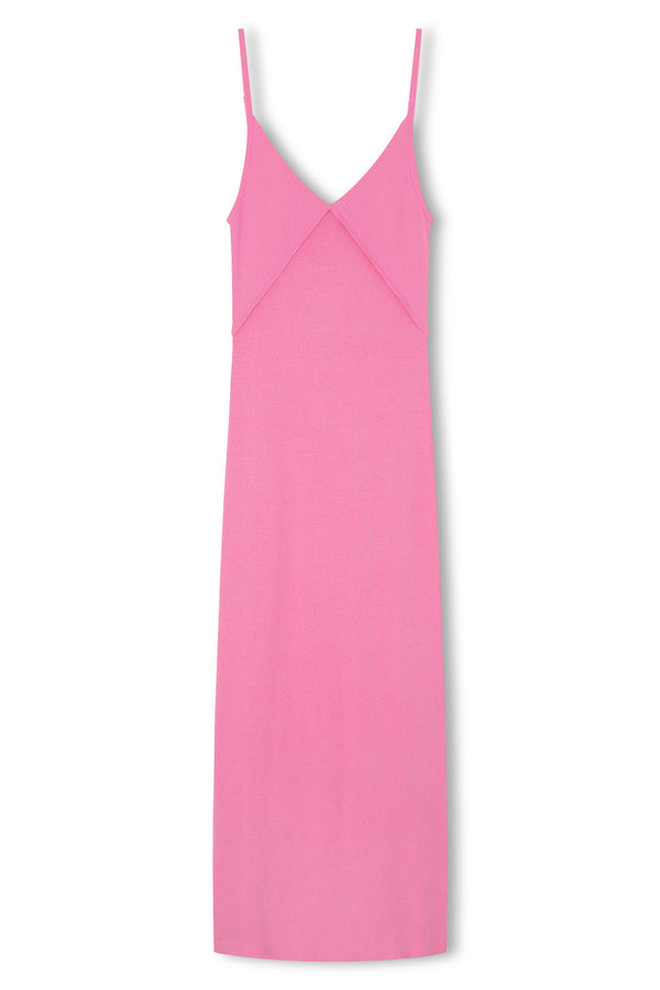 Sea Pink Contrast Knit Dress