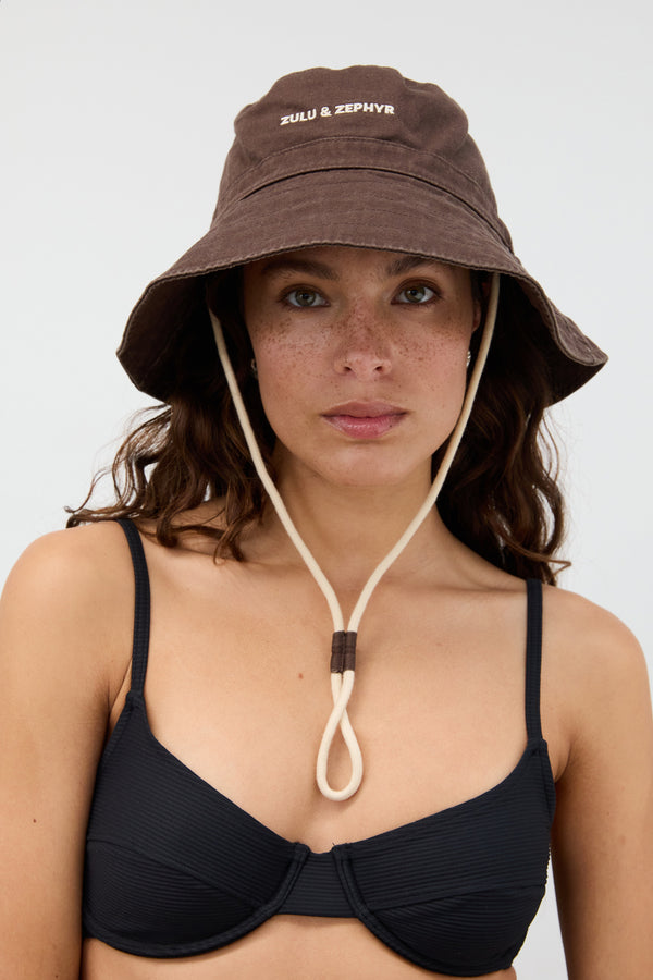 ZZ Logo Bucket Hat - Cocoa