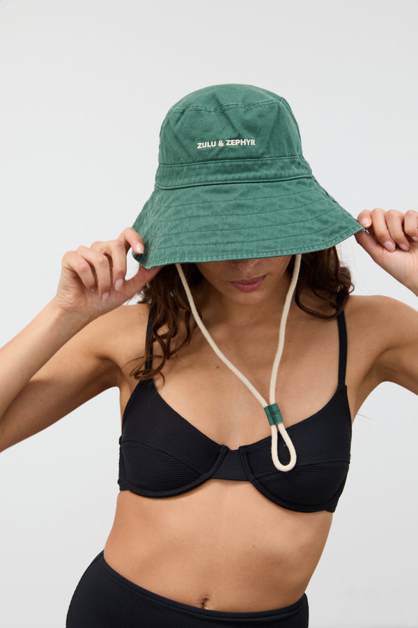 ZZ Logo Bucket Hat - Tallow Green