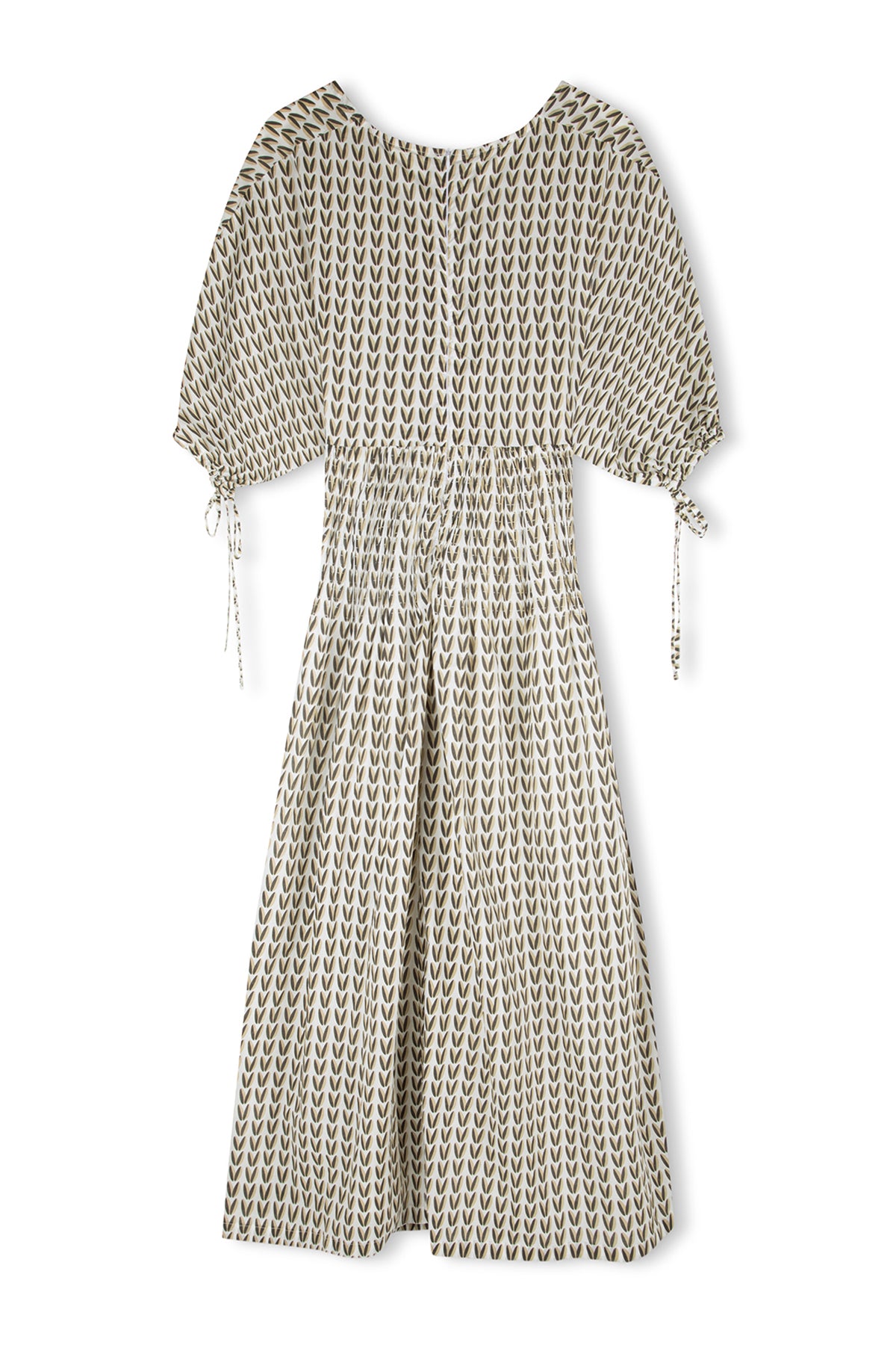 Pecan Rouched Organic Cotton Dress