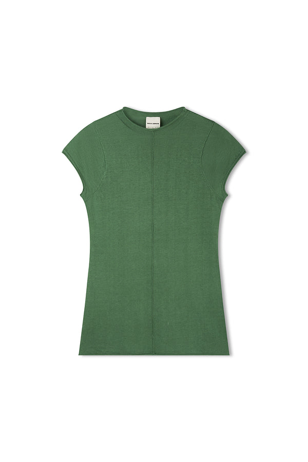 Cotton Blend Knit Top - Eucalyptus