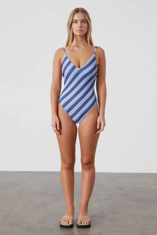 Horizon Stripe Textured One Piece