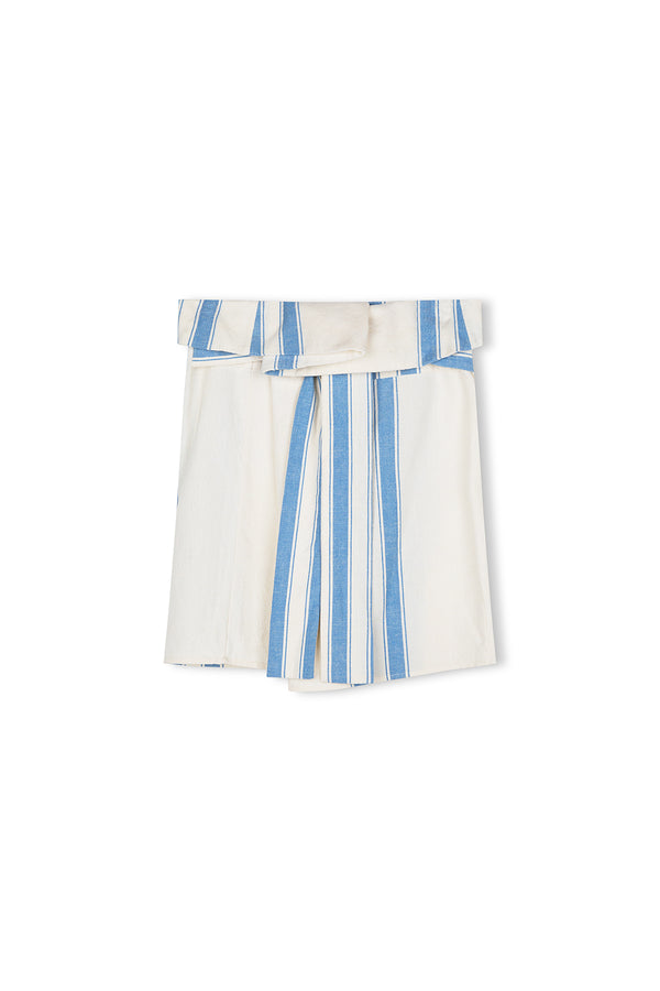 Marine Stripe Organic Cotton Blend Mini Skirt