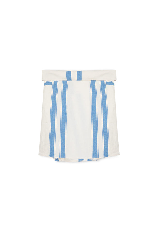 Marine Stripe Organic Cotton Blend Mini Skirt