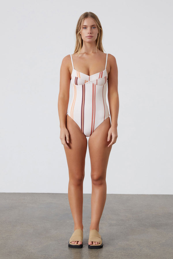 Lounger Stripe Textured One Piece