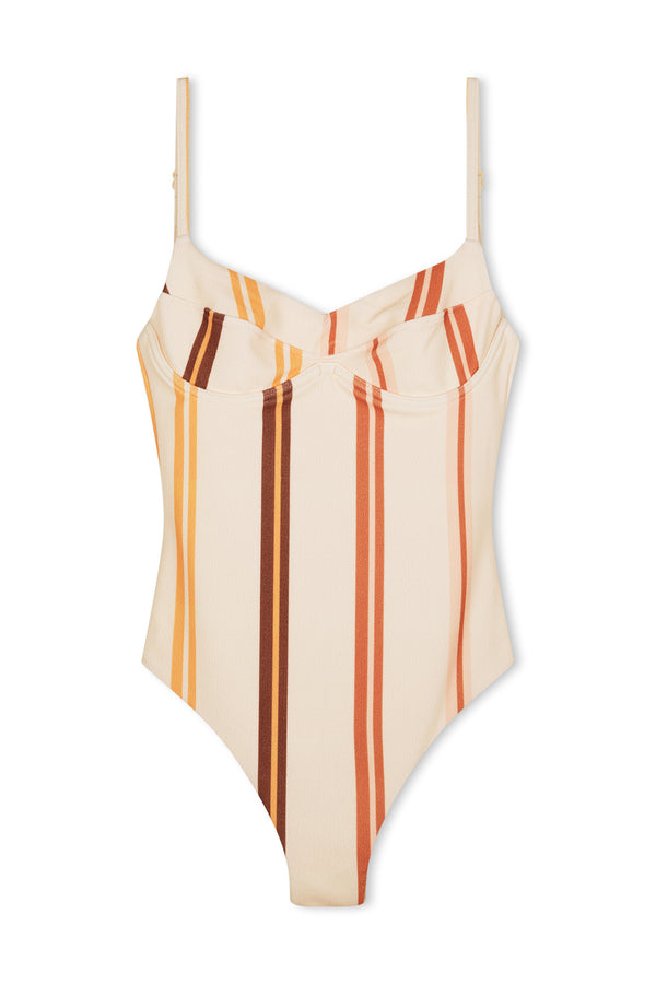 Lounger Stripe Textured One Piece