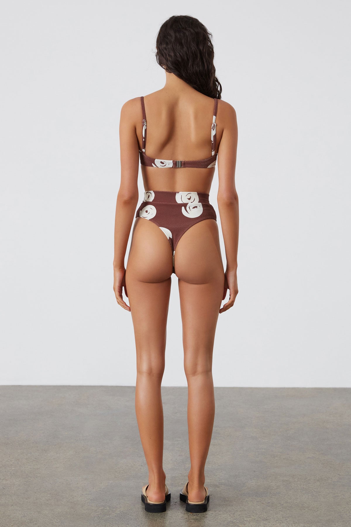 Cocoa Swirl Textured Waistband Thong Brief