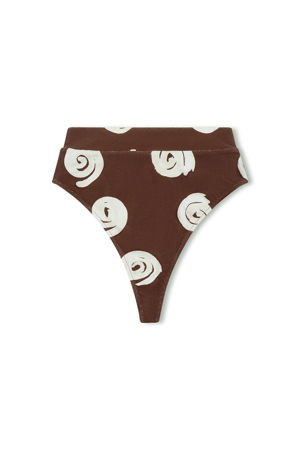 Cocoa Swirl Textured Waistband Thong Brief