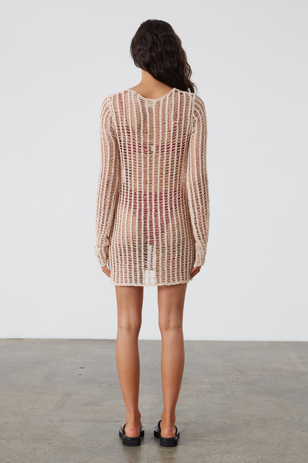 Natural Lattice Knit Dress