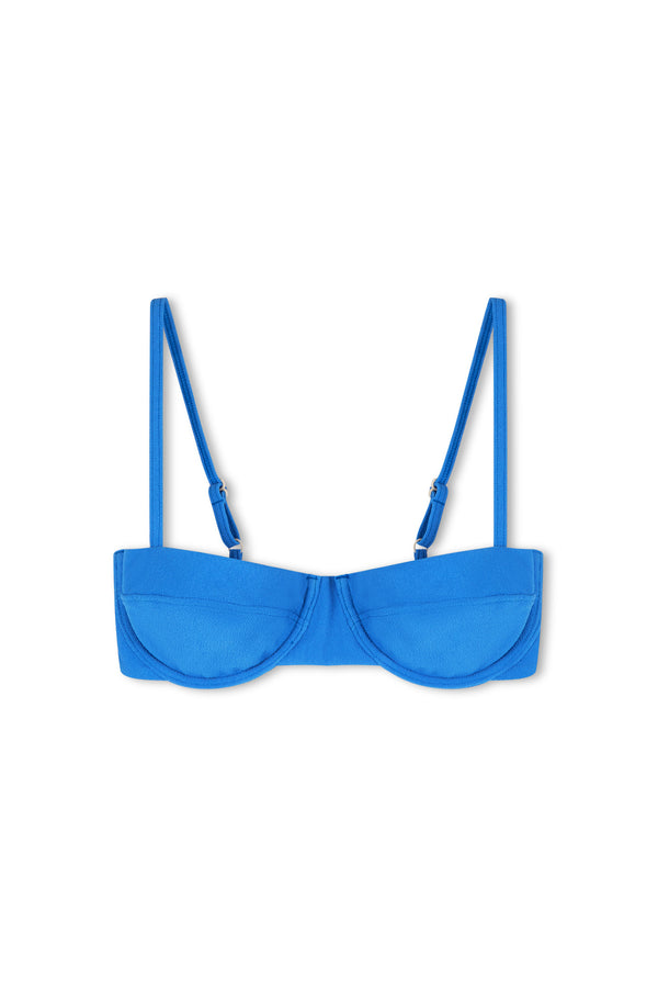 Ocean Blue Textured Balconette Bra Cup