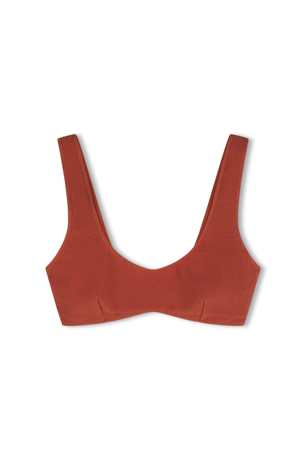 Earth Red Textured Crop Bralette