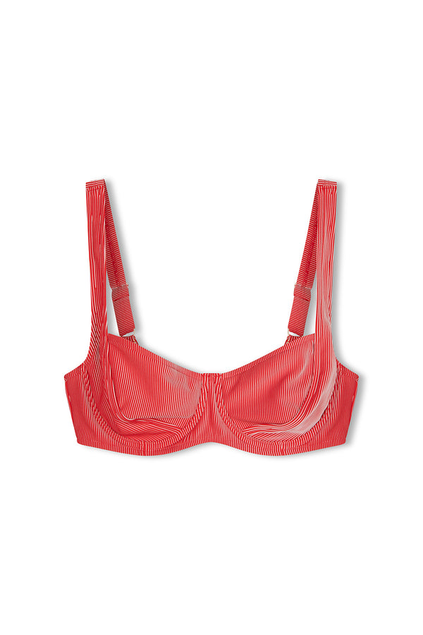 Signature Stripe Bra Cup - Chilli Red