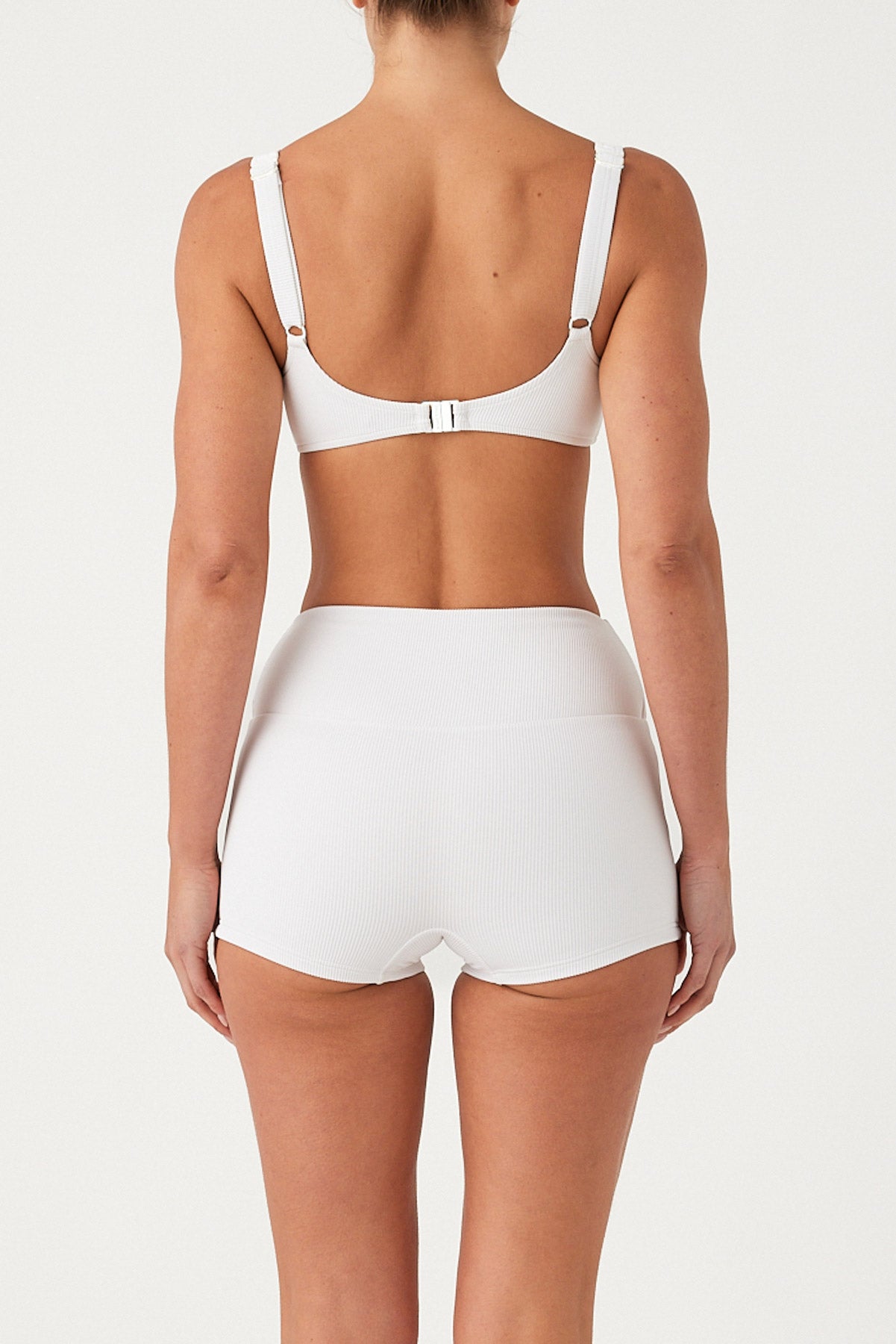 Signature Stripe Boy Short - White