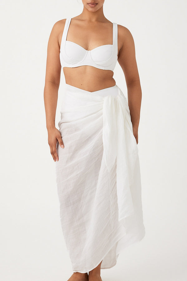 Signature Ramie Sarong - White