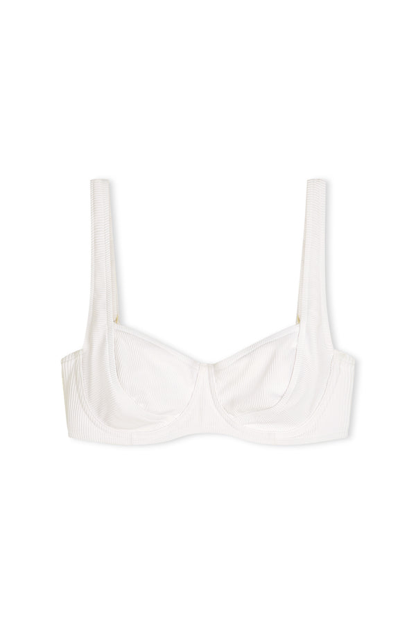 Signature Stripe Bra Cup Top - White