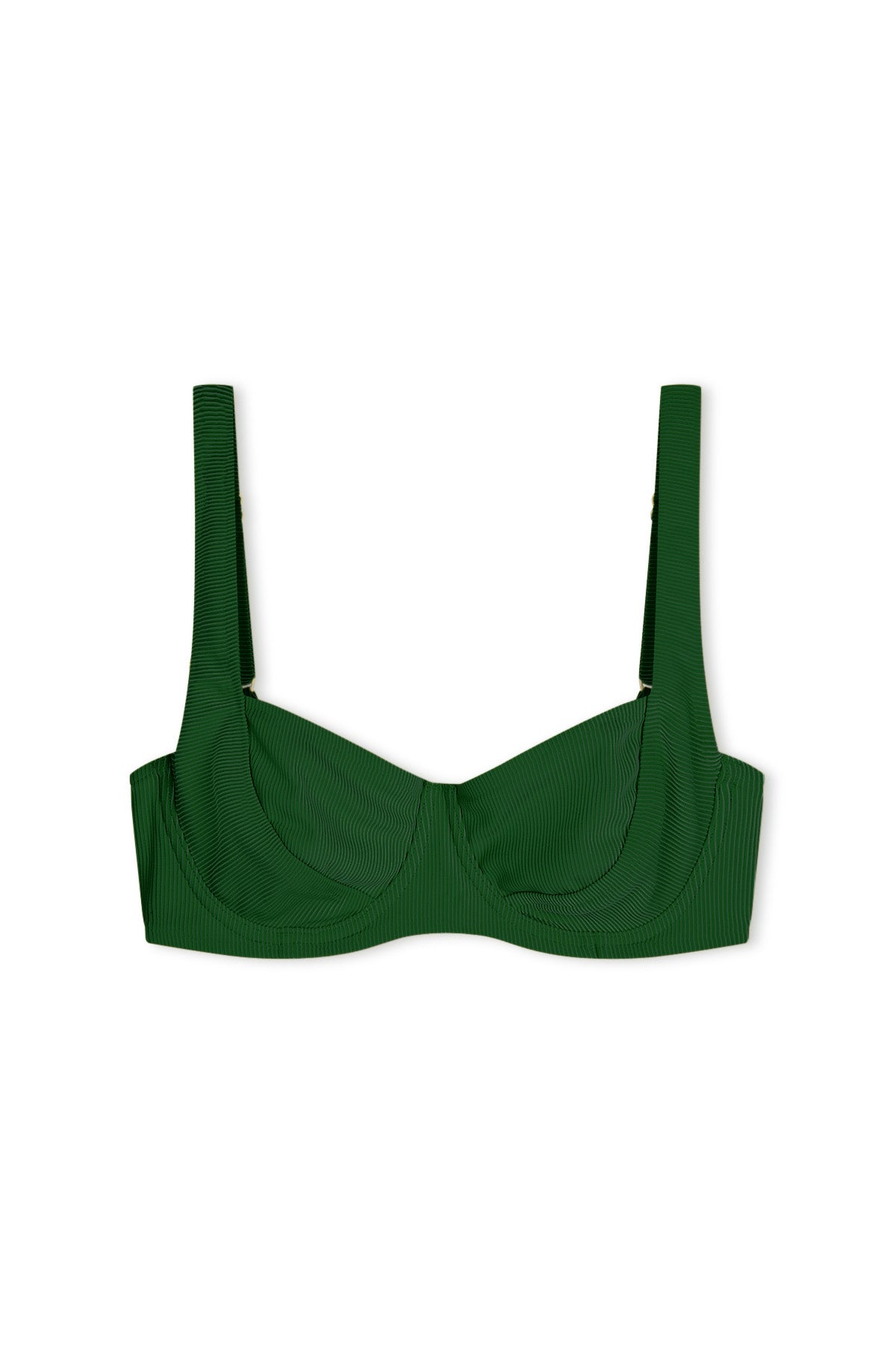 Signature Stripe Bra Cup Top - Tallow Green