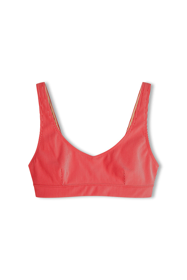 Signature Stripe Waistband Bralette Top - Chilli Red